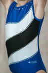 Costum de gimnastica albastru alb