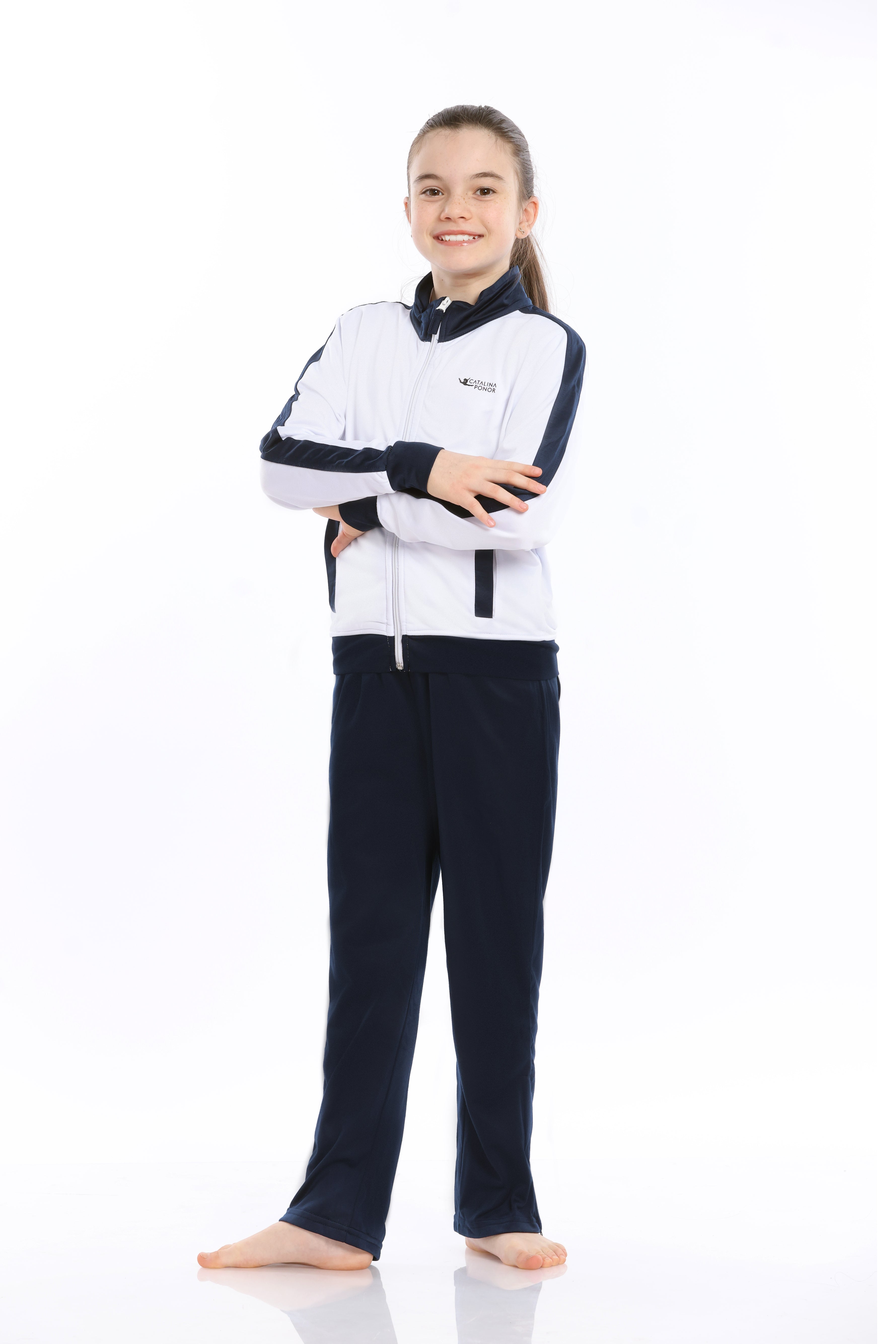 Trening gimnastica alb bleumarin