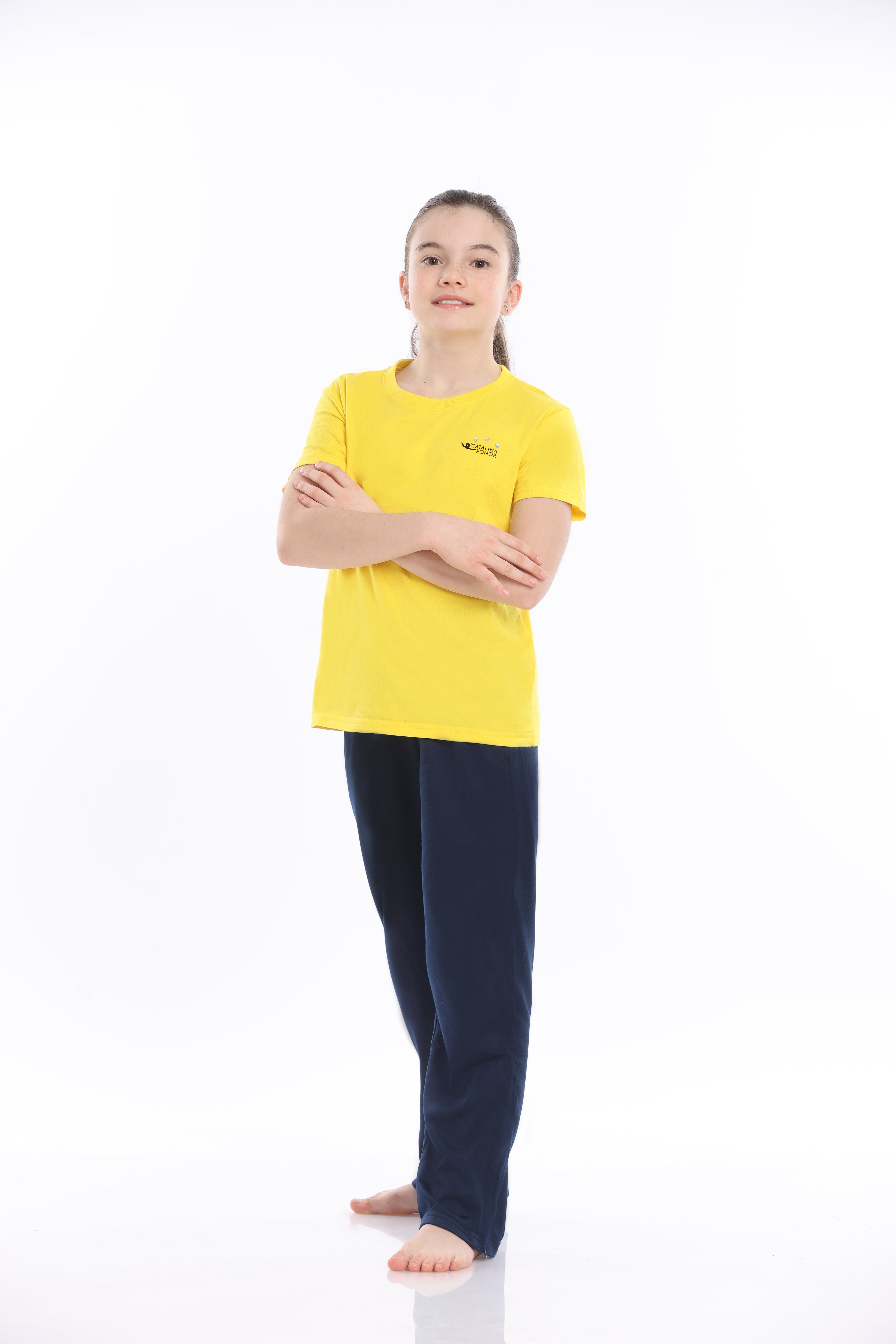 Tricou galben fete 6-12 ani